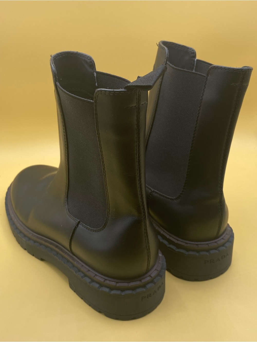 Prada Men's Black Leather Chukka Boots - Picture 4 of 7